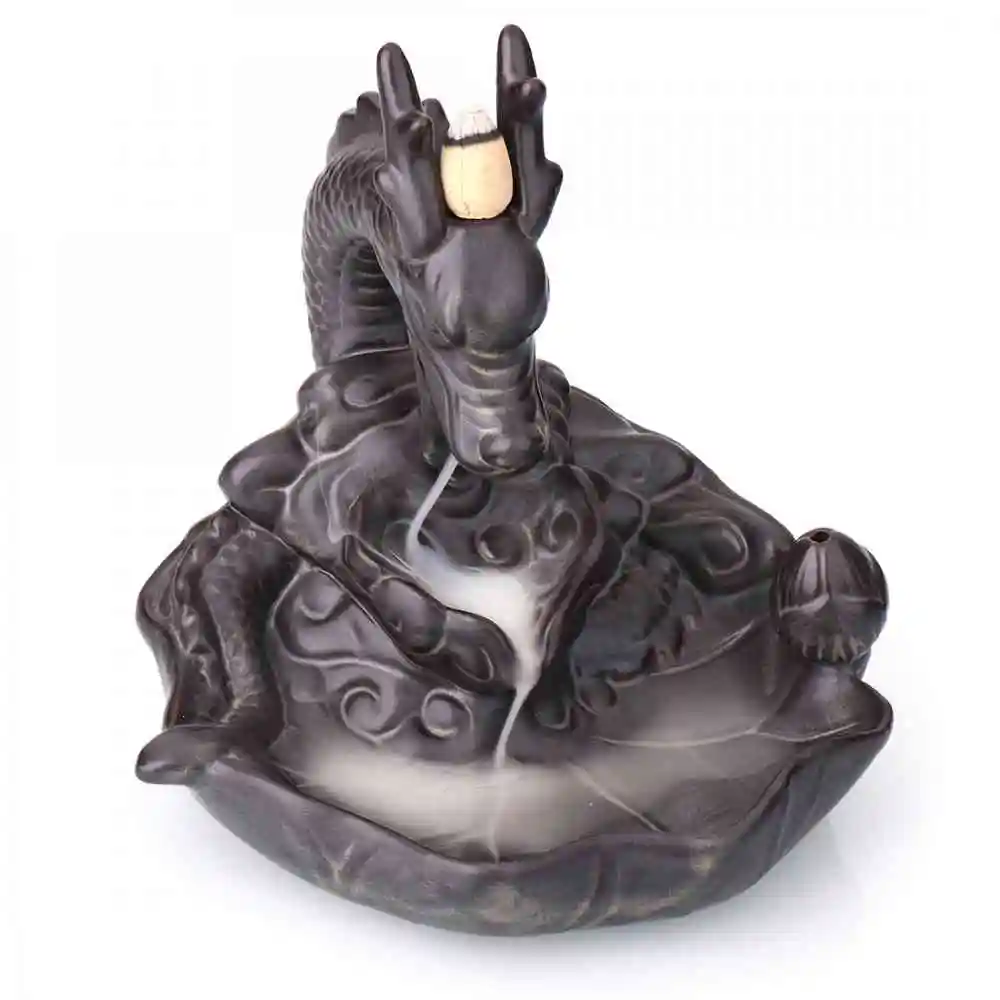Backflow Incense Burner Creative Home Decor Ceramic Dragon Censer Craft Gifts Waterfall Incense Holder + 10Pcs Incense Cones
Backflow Incense Burner Creative Home Decor Ceramic Dragon Censer Craft Gifts Waterfall Incense Holder + 10Pcs Incense Cones