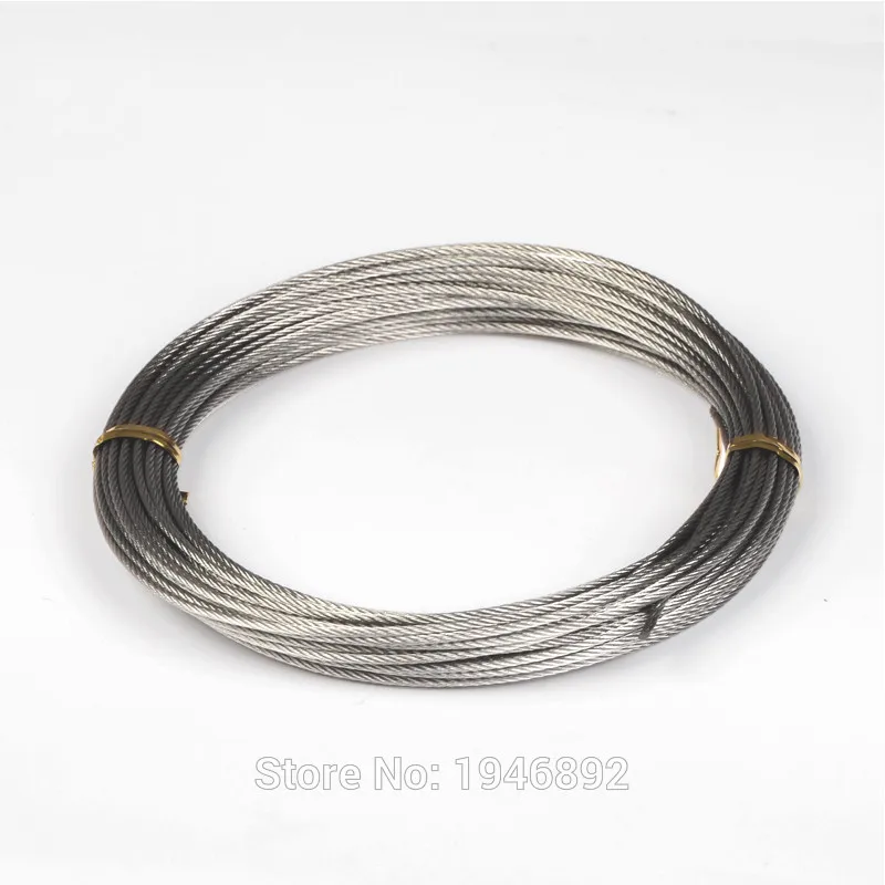 10m/lot 2mm High Stainless Steel Wire Rope Tensile Diameter 7X7 Structure Cable Gray Fishing Rope
10m/lot 2mm High Stainless Steel Wire Rope Tensile Diameter 7X7 Structure Cable Gray Fishing Rope
