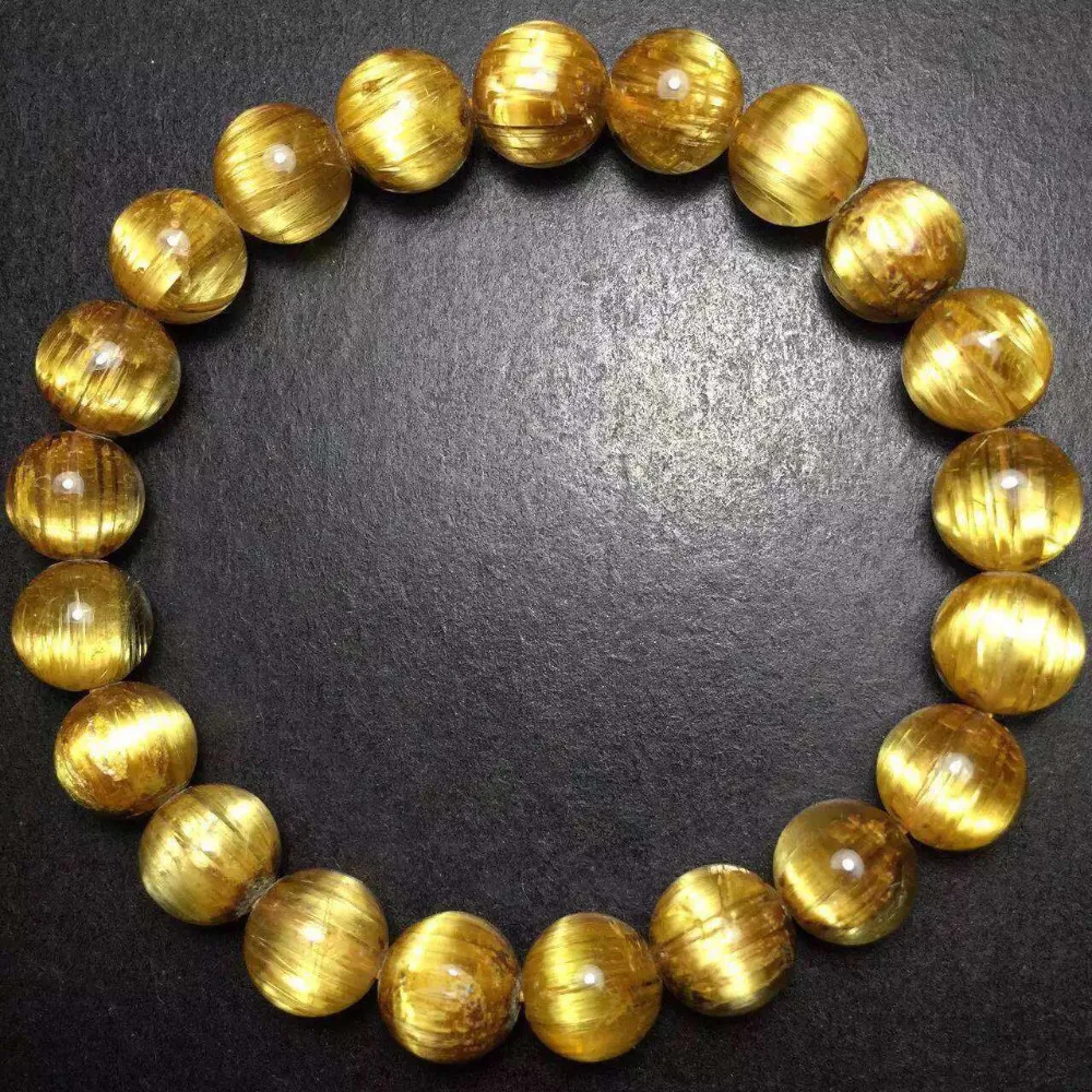Natural Brazil Gold Rutilated Quartz Bracelet 10mm Woman Round Beads Wealthy Crystal Bangle AAAAAA
Natural Brazil Gold Rutilated Quartz Bracelet 10mm Woman Round Beads Wealthy Crystal Bangle AAAAAA