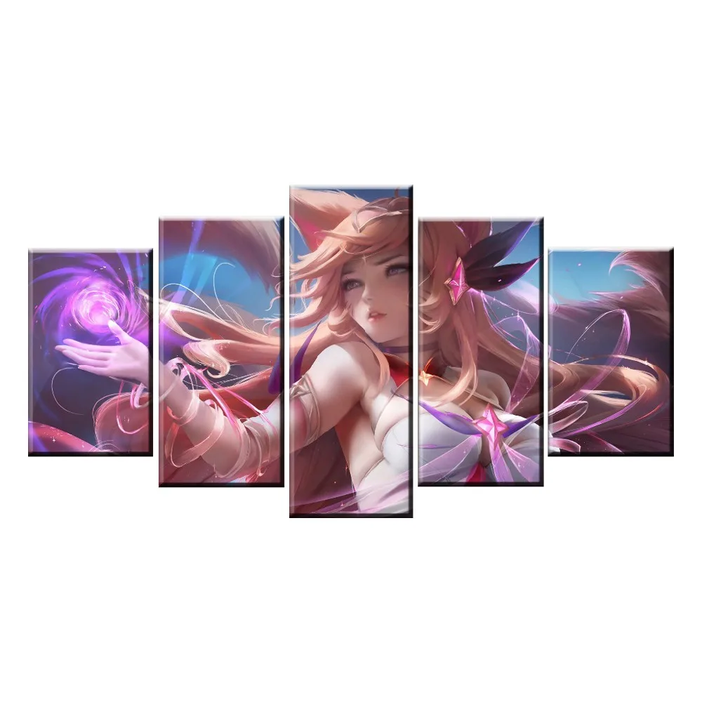 5 Panel LOL Ahri Game Canvas Printed Painting For Living Room Wall Art Decor HD Picture Artworks Poster
5 Panel LOL Ahri Game Canvas Printed Painting For Living Room Wall Art Decor HD Picture Artworks Poster