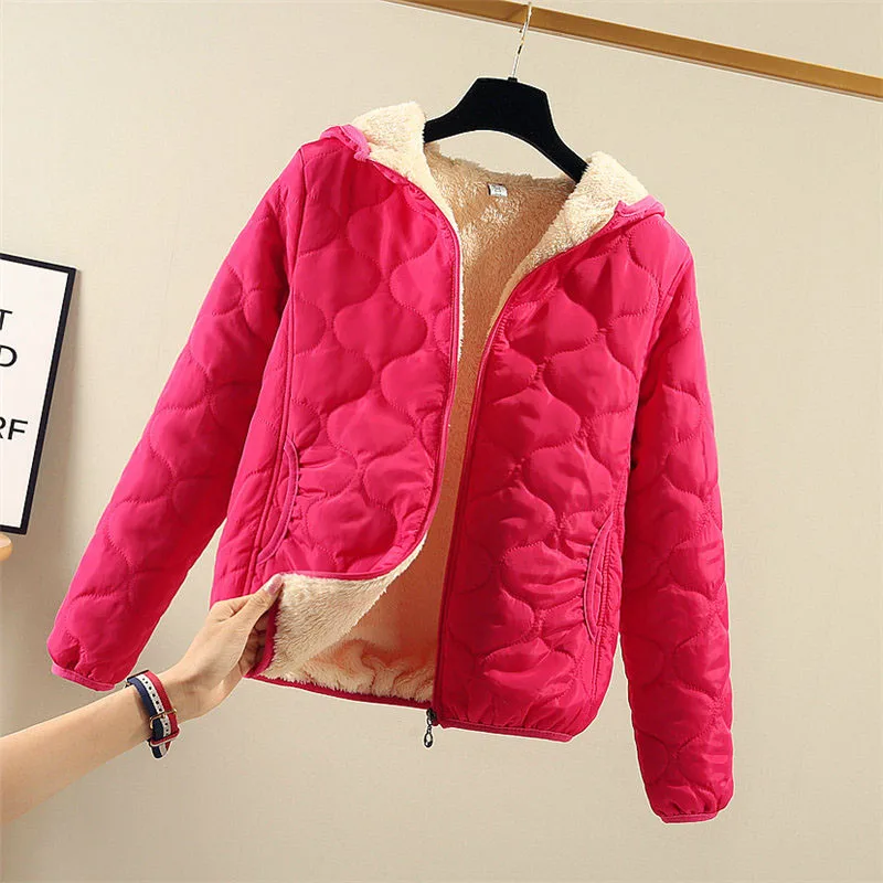 Lamb wool Women's Cotton Coat Winter Jacket Short Long-Sleeved Hooded Korean Version Add Velvet Thick Cotton Jacket Parkers
Lamb wool Women's Cotton Coat Winter Jacket Short Long-Sleeved Hooded Korean Version Add Velvet Thick Cotton Jacket Parkers
