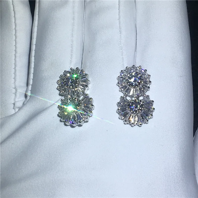 Элегантные серьги в форме цветка Earrring AAAAA Циркон cz 925 серебро обручальные со