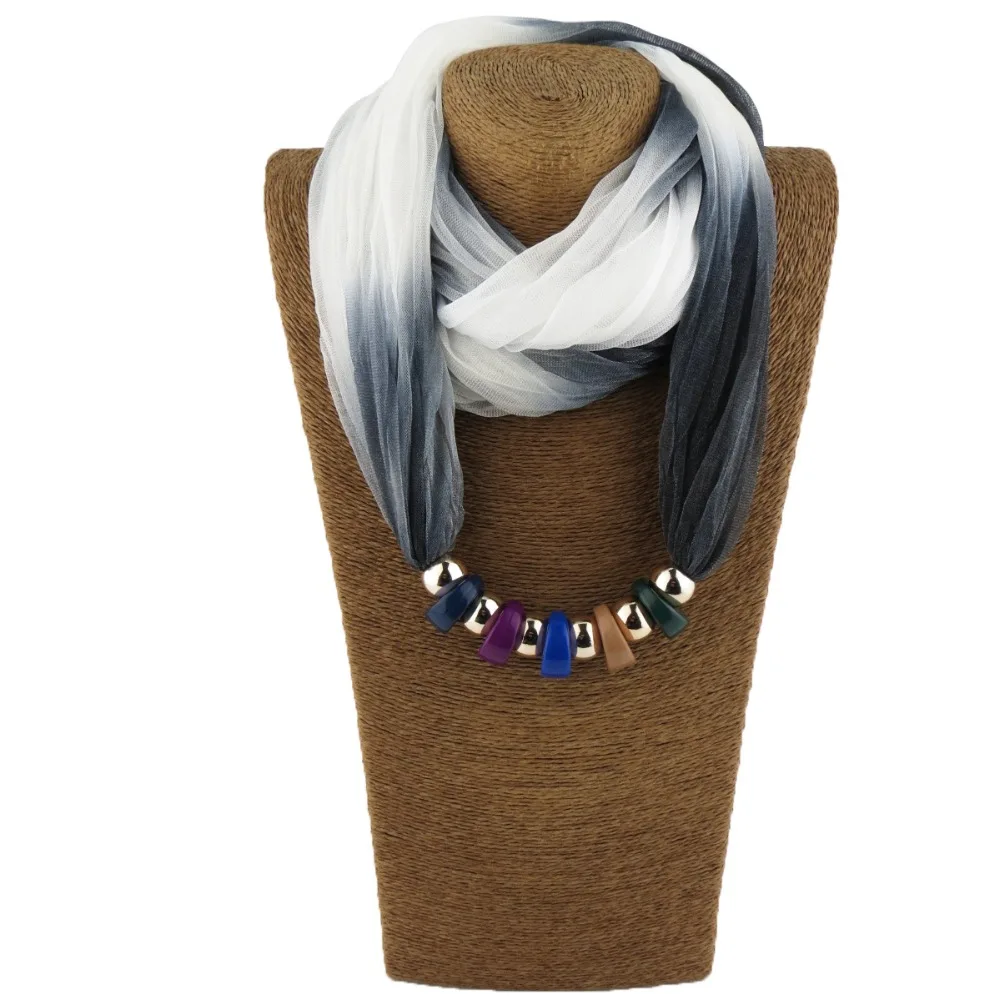 MINHIN All Seasons Silk Scarf Acrylic Beads Necklace Fashion Scarf Gradient Multicolor Costume Scarf Hot Selling Women Scarves
MINHIN All Seasons Silk Scarf Acrylic Beads Necklace Fashion Scarf Gradient Multicolor Costume Scarf Hot Selling Women Scarves