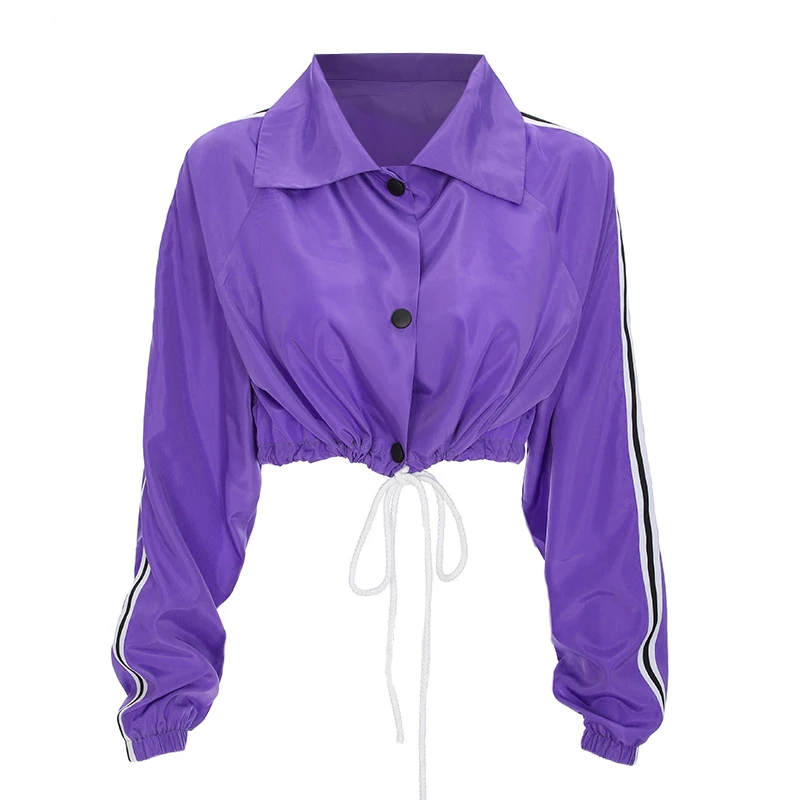Фото Модная укороченная однобортная куртка с длинным рукавом женская - купить
