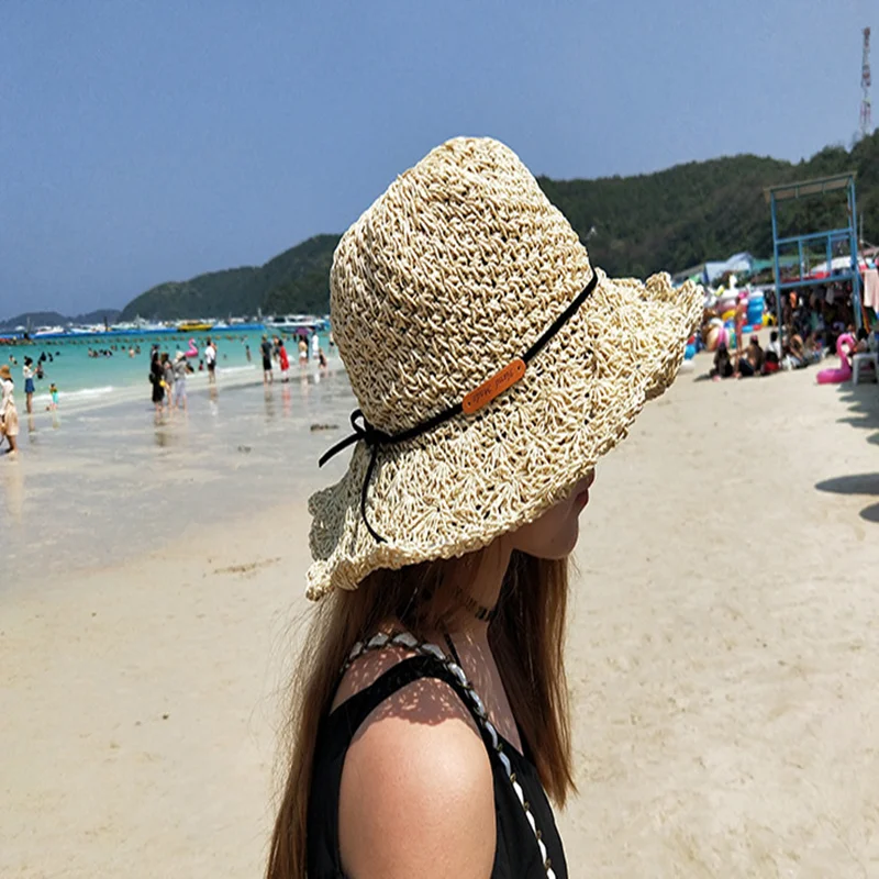 

Солнцезащитная шляпа 2019 соломенные шляпы для родителей и детей женские летние Складные Модные праздничные пляжные солнцезащитные шляпы с ...