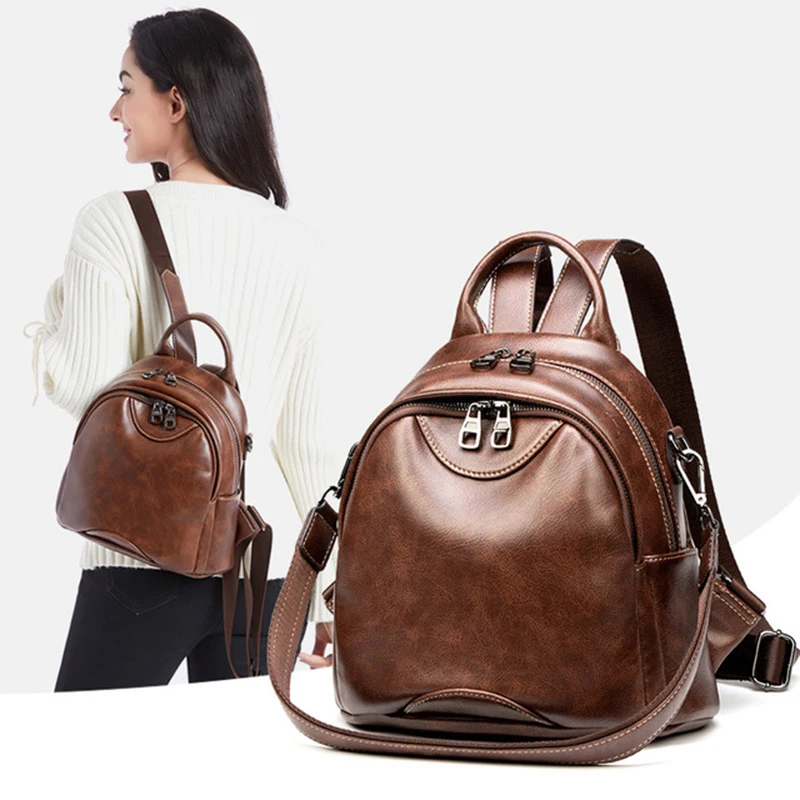 Vintage Women Backpack Oil Wax Leather Backpack Sac A Dos Travel Shoulder Bag School Bags For Teenager Girls Mochila Feminina
Vintage Women Backpack Oil Wax Leather Backpack Sac A Dos Travel Shoulder Bag School Bags For Teenager Girls Mochila Feminina