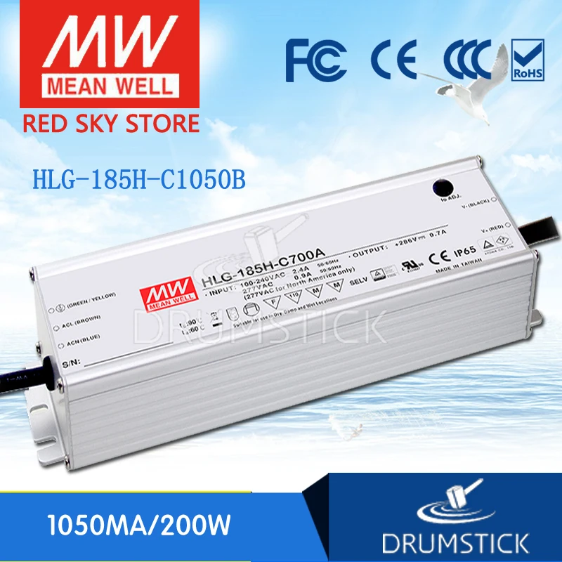 Steady MEAN WELL HLG-185H-C1050B 95V ~ 190V 1050mA meanwell HLG-185H-C 199.5W LED Driver Power Supply B Type
Steady MEAN WELL HLG-185H-C1050B 95V ~ 190V 1050mA meanwell HLG-185H-C 199.5W LED Driver Power Supply B Type