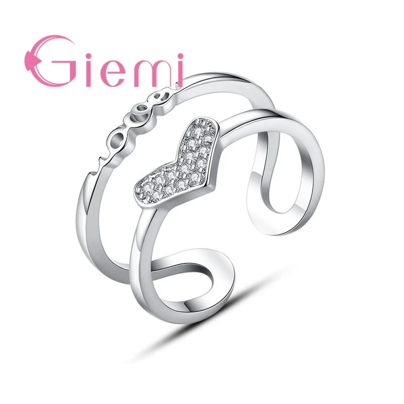 Simple Romantic Love Heart Jewelry Fashion 925 Sterling Silver Open Rings for Women Girls Elegant Gifts Resizable
Simple Romantic Love Heart Jewelry Fashion 925 Sterling Silver Open Rings for Women Girls Elegant Gifts Resizable