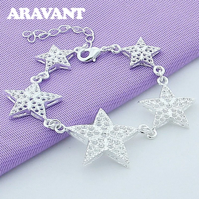 New Fashion 925 Silver Stars Bracelets For Women Valentine's Day Silver Jewelry Gifts
New Fashion 925 Silver Stars Bracelets For Women Valentine's Day Silver Jewelry Gifts