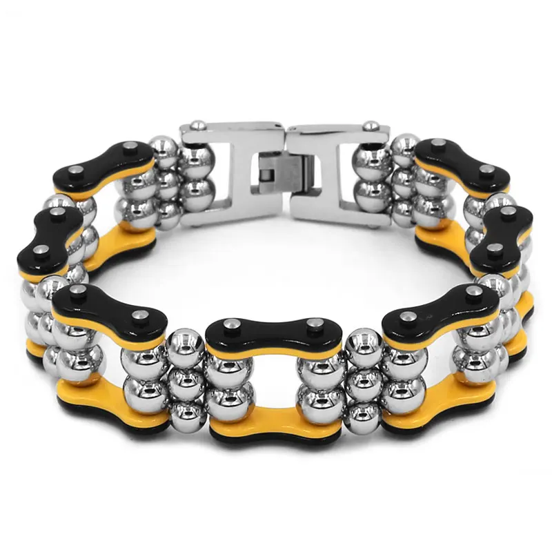 Black Yellow Violet Pink Steel Balls Chain Link Biker Bracelet Stainless Steel Jewelry Fashion Heavy Mens Bracelet SJB0334
Black Yellow Violet Pink Steel Balls Chain Link Biker Bracelet Stainless Steel Jewelry Fashion Heavy Mens Bracelet SJB0334