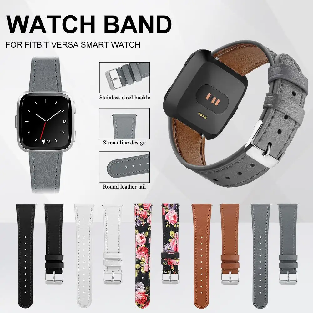 Новые кожаные часы ремешок для Fit Bit Versa сменный Браслет Fitbit Смарт повязки на