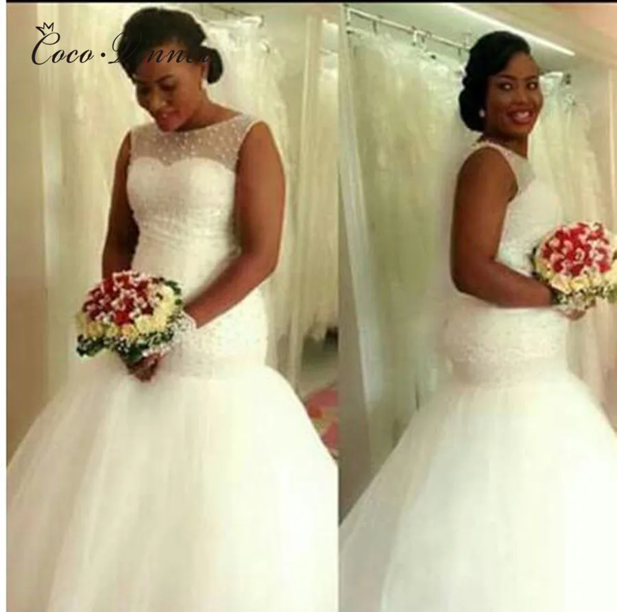 Pearl Beading Sleeveless Vintage White Wedding dress Mermaid Style Trumpet Wedding Dresses Wedding Gown Bride Dress W0384
Pearl Beading Sleeveless Vintage White Wedding dress Mermaid Style Trumpet Wedding Dresses Wedding Gown Bride Dress W0384