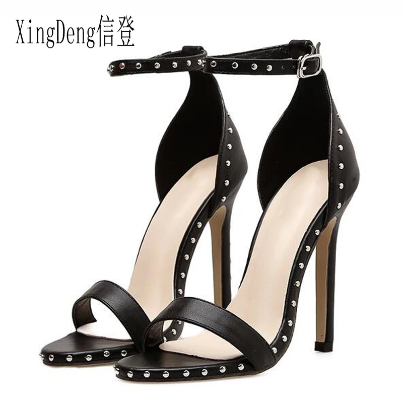 XingDeng women summer sexy high heel ankle strap sandals shoes ladies party rivets 11.5cm heel wedding sandal shoes
XingDeng women summer sexy high heel ankle strap sandals shoes ladies party rivets 11.5cm heel wedding sandal shoes