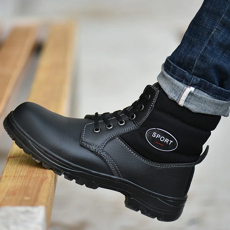 Фото Новые модные мужские зимние защитные ботинки со стальными - купить