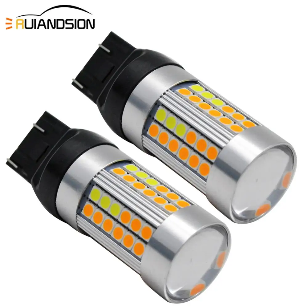 2PCS CANBUS 12V-24V T20 7443 W21/5W 3157 T25 P27/7W 3030SMD 66LEDS Yellow/White Switchback Car Turn Signal Light Auto DRL 1000Lm
2PCS CANBUS 12V-24V T20 7443 W21/5W 3157 T25 P27/7W 3030SMD 66LEDS Yellow/White Switchback Car Turn Signal Light Auto DRL 1000Lm