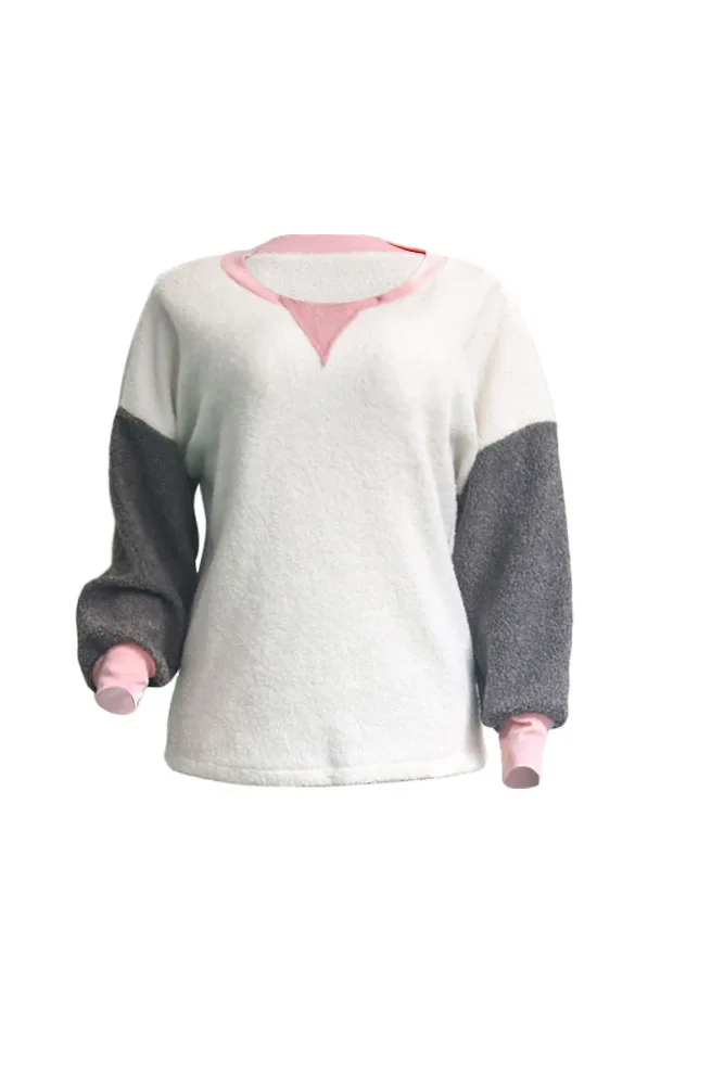 Lovely Cute Fleece Design Women Lantern Long Sleeve Women Casual Color Patchwork Shirts Autumn Sweatshirts
Lovely Cute Fleece Design Women Lantern Long Sleeve Women Casual Color Patchwork Shirts Autumn Sweatshirts