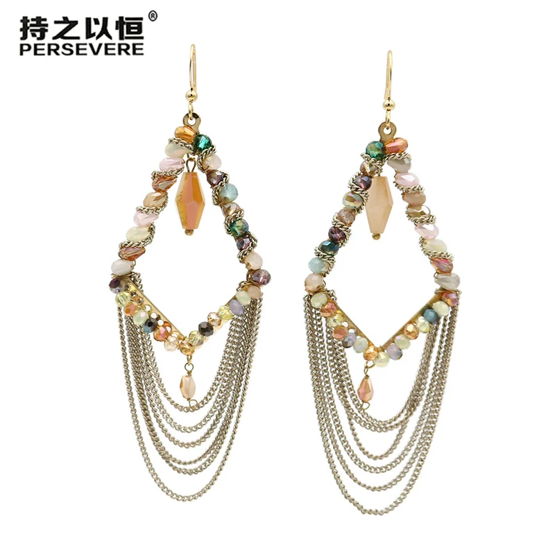 Handmade Multi-layer Chain Tassel Earrings Luxury Crystal Beaded Geometric Long Earrings For Women Fashion Jewelry Gifts
Handmade Multi-layer Chain Tassel Earrings Luxury Crystal Beaded Geometric Long Earrings For Women Fashion Jewelry Gifts
