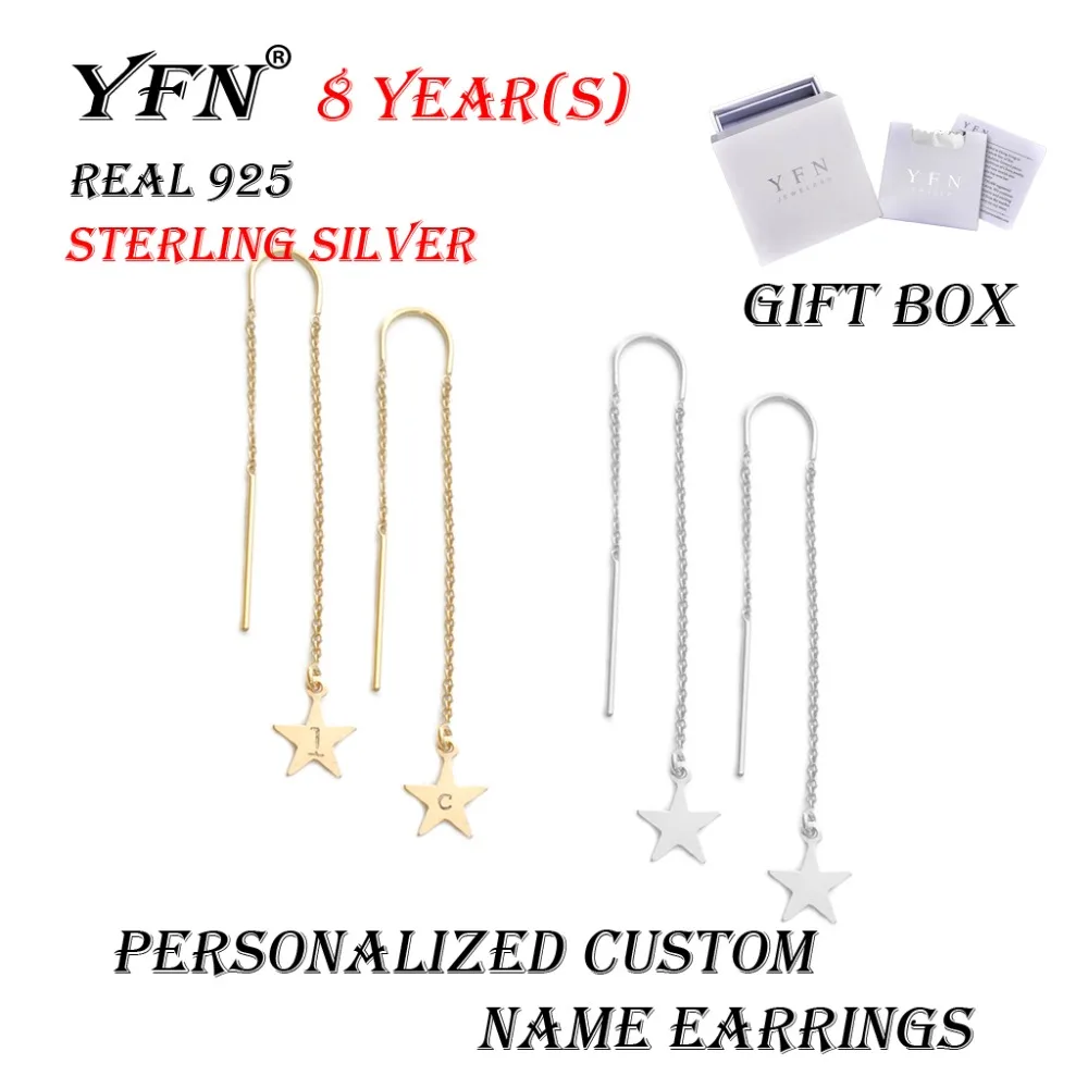 Custom Earring YFN Brand Personalized Initial Letter Alphabet Star Drop Earrings Gift Box Sterling Silver
Custom Earring YFN Brand Personalized Initial Letter Alphabet Star Drop Earrings Gift Box Sterling Silver