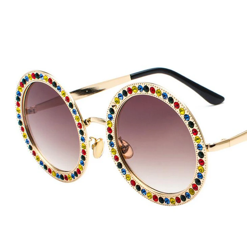 Luxury Crystal Diamond Round Sunglasses Women Brand Designer Vintage Shades Rhinestone Sun Glasses for Men Oculos
Luxury Crystal Diamond Round Sunglasses Women Brand Designer Vintage Shades Rhinestone Sun Glasses for Men Oculos