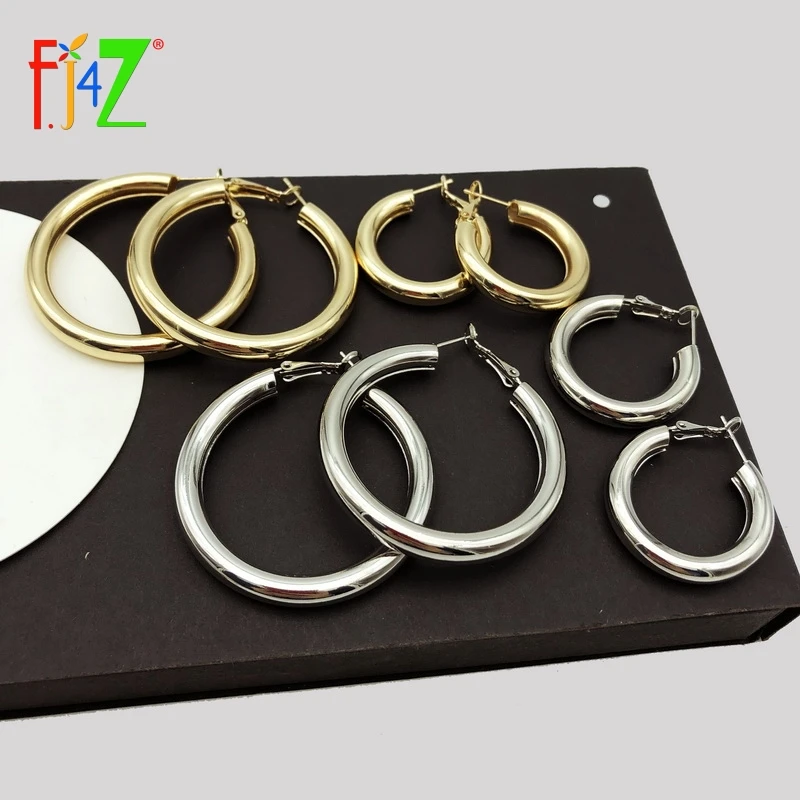 F.J4Z Gold Silver Color Big Circle Hoop Earrings for Women Simple Metal Round Earrings Minimalist Jewelry Wholesale
F.J4Z Gold Silver Color Big Circle Hoop Earrings for Women Simple Metal Round Earrings Minimalist Jewelry Wholesale
