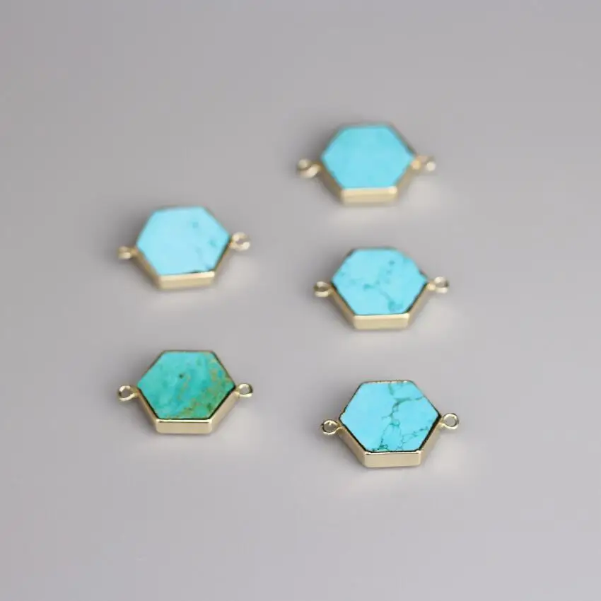 5pcs/lot,Hexagon Slab Connectors,Golden Plated Raw Turquoises Pendants,Blue Howlite Slice Nugget Charms Necklace Jewelry
5pcs/lot,Hexagon Slab Connectors,Golden Plated Raw Turquoises Pendants,Blue Howlite Slice Nugget Charms Necklace Jewelry