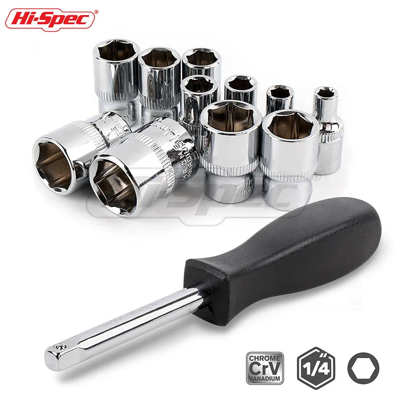 Hi Spec 12 шт. 1/4 дюйма набор гнезд для драйвера CRV 4 14 мм короткая длинная глубокая