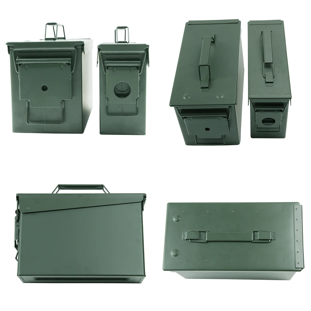 Metal Ammo Can 30/50 cal Air Tight Waterproof Military Army Solid Steel Holder Ammo Box Long-Term Bullet Valuables Storage Box
Metal Ammo Can 30/50 cal Air Tight Waterproof Military Army Solid Steel Holder Ammo Box Long-Term Bullet Valuables Storage Box