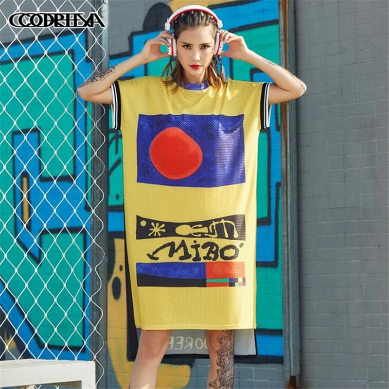 Summer Harajuku Tide Brand Dress Fashion High Street Women Cartoon Print Vestidos Long Dress Mesh Hollow Straight Loose Dresses
Summer Harajuku Tide Brand Dress Fashion High Street Women Cartoon Print Vestidos Long Dress Mesh Hollow Straight Loose Dresses