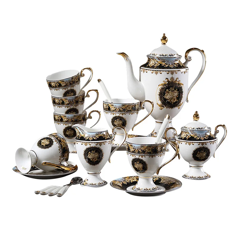 Luxury Muse coffee set Bone china coffee pot cup saucer set British elegant afternoon tea set ceramic flower cup Saucer spoon
Luxury Muse coffee set Bone china coffee pot cup saucer set British elegant afternoon tea set ceramic flower cup Saucer spoon