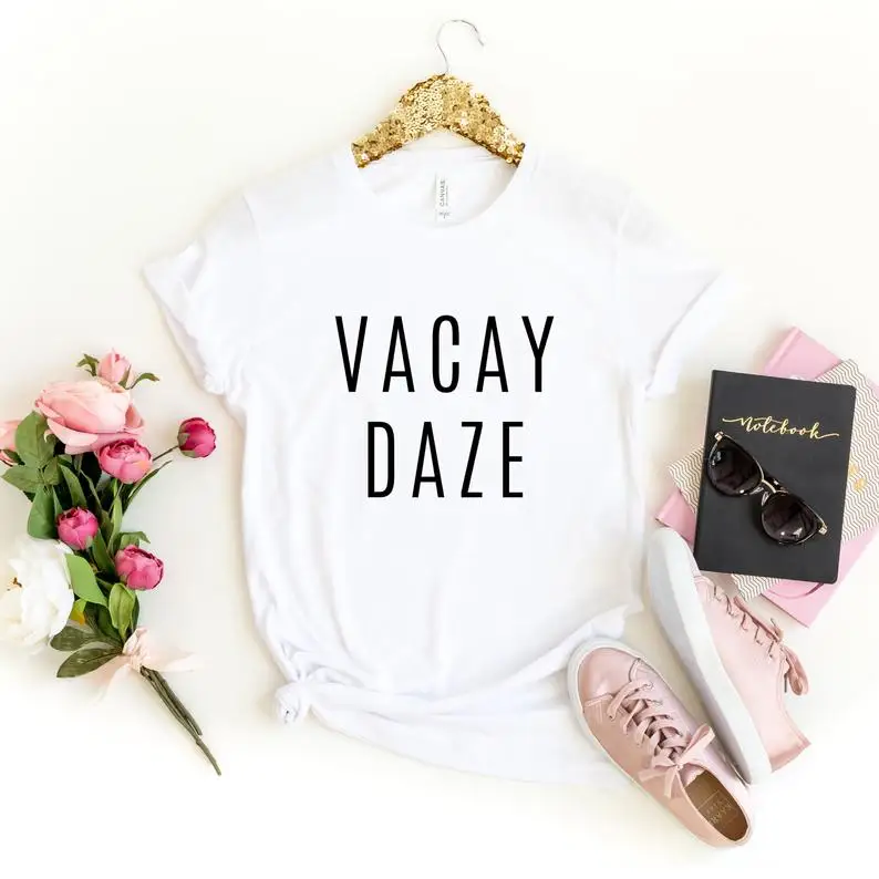 Sugarbaby New Arrival Vacay Daze T-shirt Family Vacation Tees Girls Trip Shirts Short Sleeve Fashion Tumblr Tees Drop Shipping
Sugarbaby New Arrival Vacay Daze T-shirt Family Vacation Tees Girls Trip Shirts Short Sleeve Fashion Tumblr Tees Drop Shipping