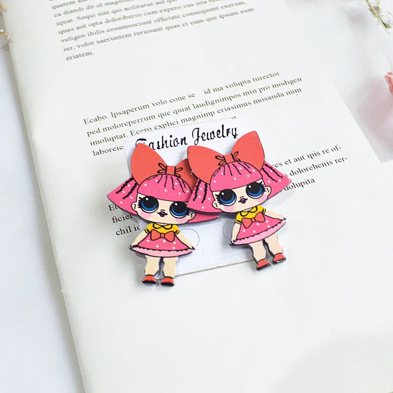 2019 New Korean fashion simple cartoon beauty trend funny acrylic personality portrait earrings female jewelry ear accessories | Украшения