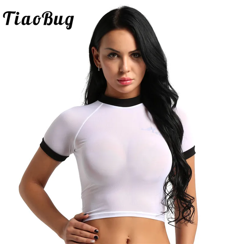 Женский короткий топ TiaoBug, белый, из мягкой сетки, с коротким рукавом, прозрачный, прозрачный, для клуба, вечевечерние
Женский короткий топ TiaoBug, белый, из мягкой сетки, с коротким рукавом, прозрачный, прозрачный, для клуба, вечевечерние