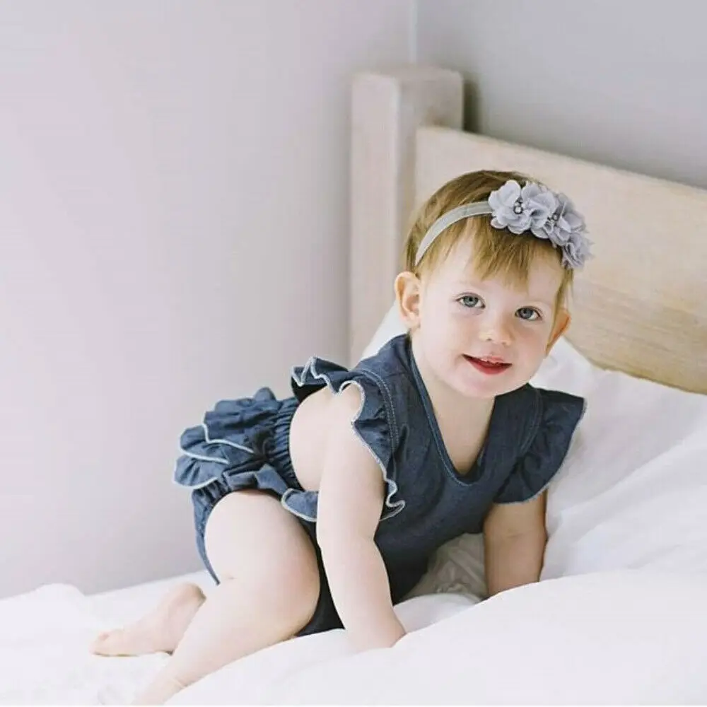 AU Summer Newborn Kids Baby Girls 0-24M Denim Ruffle Romper Headband Princess Outfits
AU Summer Newborn Kids Baby Girls 0-24M Denim Ruffle Romper Headband Princess Outfits