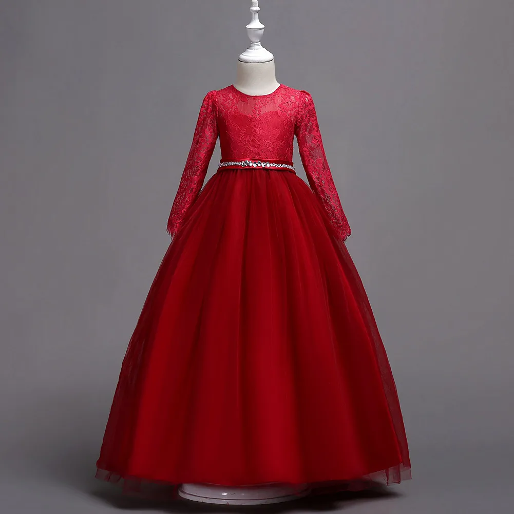 Long Sleeve Kids Birthday Party Wedding Ball Gown Lace Red Blue Age 5 6 7 8 9 10 11 12 13 14 Years Girls Formal Christmas Dress
Long Sleeve Kids Birthday Party Wedding Ball Gown Lace Red Blue Age 5 6 7 8 9 10 11 12 13 14 Years Girls Formal Christmas Dress