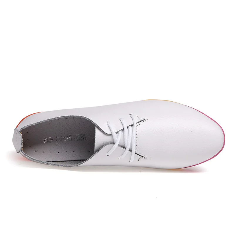 Shoes Women 2018 Newest Sneakers Plus Size Breathable Genuine Leather Ballet Flats tenis feminino | Обувь