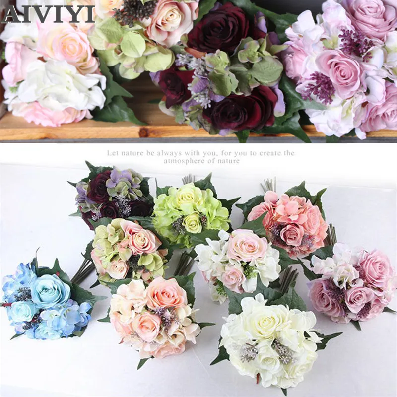 Touch latex Wedding of the bride hand artificial rose silk peony hydrangea flower hybrid bouquet home wedding DIY decoration
Touch latex Wedding of the bride hand artificial rose silk peony hydrangea flower hybrid bouquet home wedding DIY decoration