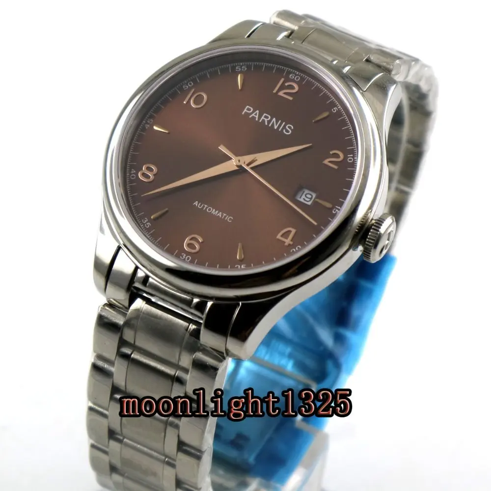 Parnis 38mm brown dial date sapphire glass 21 jewels MIYOTA Automatic movement Men's watch
Parnis 38mm brown dial date sapphire glass 21 jewels MIYOTA Automatic movement Men's watch