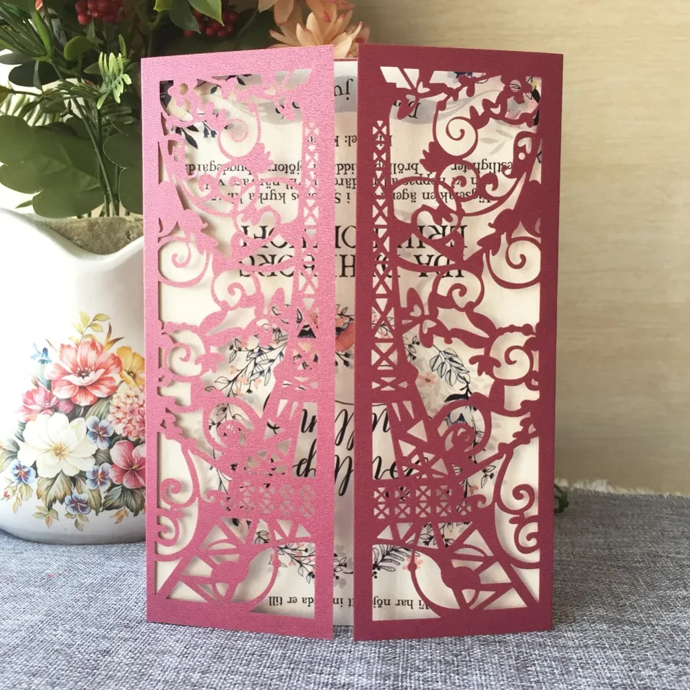 50pcs/lot Latest Tower Design Laser Cut Wedding Invitations 24 Colors Birthday Party Invitation Card Greeting Card
50pcs/lot Latest Tower Design Laser Cut Wedding Invitations 24 Colors Birthday Party Invitation Card Greeting Card