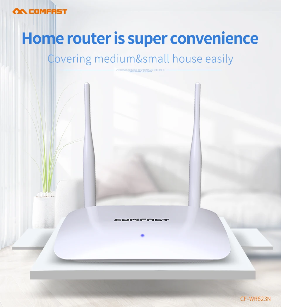 New Wireless AP dual antenna router signal strong encryption WiFi high speed coverage 300Mbps with 2*5dBi antennas 1WAN+3LAN RJ
New Wireless AP dual antenna router signal strong encryption WiFi high speed coverage 300Mbps with 2*5dBi antennas 1WAN+3LAN RJ