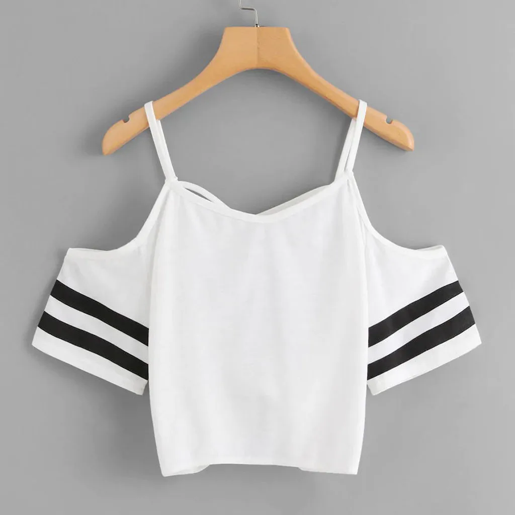 Women Summer Striped Blouse 2019 Casual Cold Shoulder Short Sleeve V Neck T-shirt Womens Tops And Blouses Blusas Mujer
Women Summer Striped Blouse 2019 Casual Cold Shoulder Short Sleeve V Neck T-shirt Womens Tops And Blouses Blusas Mujer