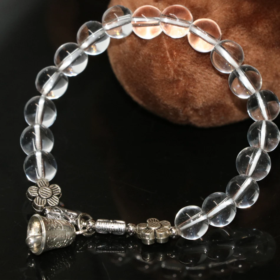 Bell pendant bracelet white electroplated crystal 8mm round beads women bride girls beauty unique design jewelry 7.5inch B2168
Bell pendant bracelet white electroplated crystal 8mm round beads women bride girls beauty unique design jewelry 7.5inch B2168