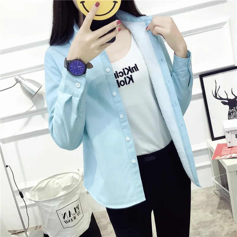Autumn And Winter Women Oxford Velvet Shirt Long Sleeve Thick Blouse Coral Fleece Shirt 5 Colors
Autumn And Winter Women Oxford Velvet Shirt Long Sleeve Thick Blouse Coral Fleece Shirt 5 Colors