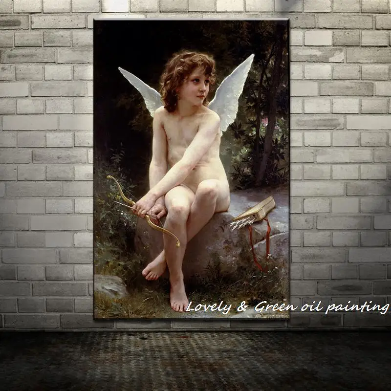 

Arthyx Print Love On The Look Out Of William Adolphe Bouguereau Oil Paintings On Canvas Classical Wall Picture Living Room Decor