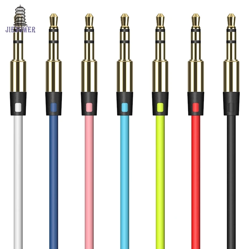 300 шт./лот разъем aux-кабеля 3 5 мм цветной металлический аудиокабель m-m для iPhone