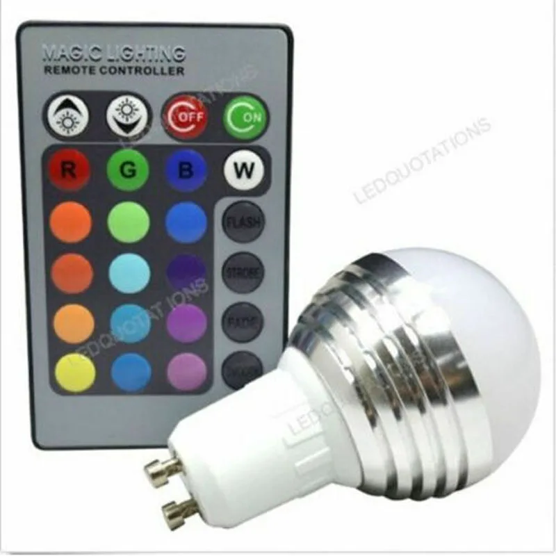 LED RGB Bulb Lamp GU10 85-265V LED Changeable Spotlight 3W Magic Holiday RGB lighting + Remote Control 16 Colors
LED RGB Bulb Lamp GU10 85-265V LED Changeable Spotlight 3W Magic Holiday RGB lighting + Remote Control 16 Colors