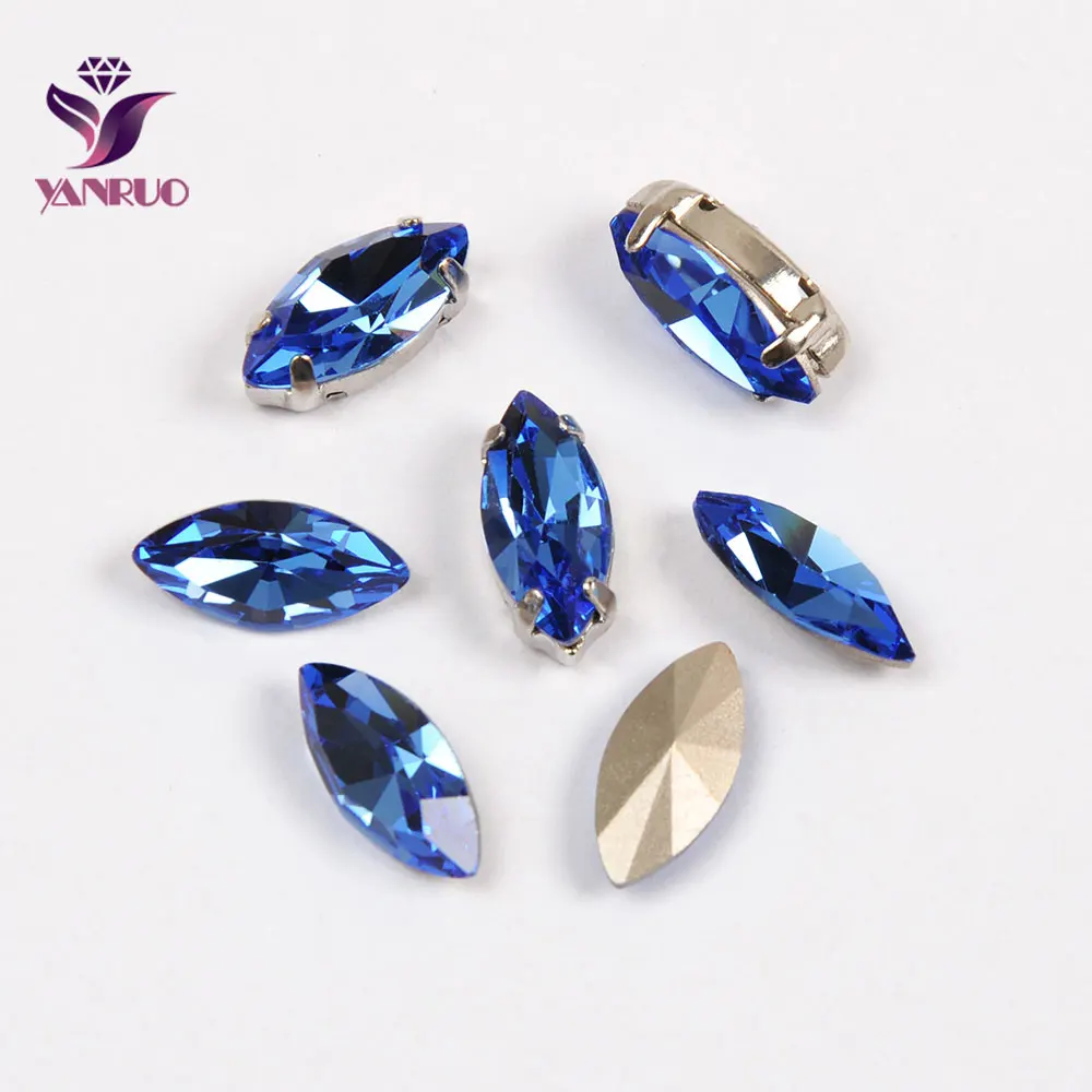 

YNARUO 4200 Navette сапфировые Синие Кристаллы K9 Необычные камни стразы сшитые Стразы когти настройки для рукоделия бриллиант