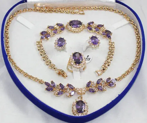 Hot selling ES0567 shipping Inlay Purple Crystal Necklace Bracelet Ring Earring set AAA 01 (A0425) -Bride jewel
Hot selling ES0567 shipping Inlay Purple Crystal Necklace Bracelet Ring Earring set AAA 01 (A0425) -Bride jewel