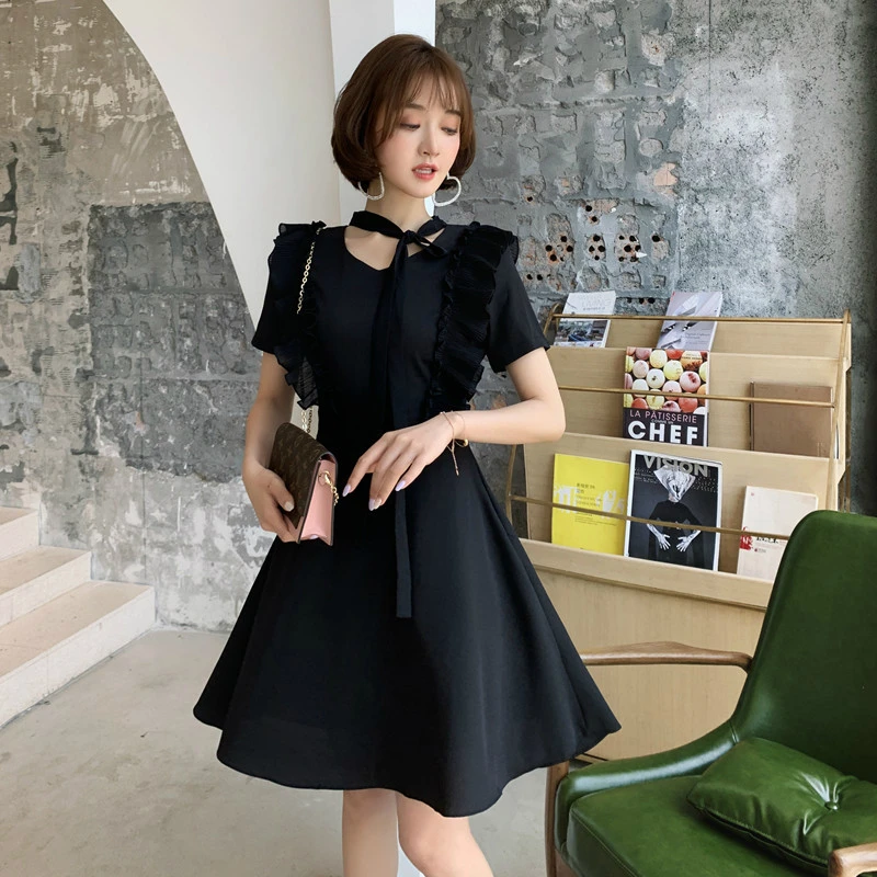 2019 Summer Red Korean Dress Women Black Evening Party Dress Women V-neck Ruffles Empire Mini Club Dress Plus Size Vestidos Robe
2019 Summer Red Korean Dress Women Black Evening Party Dress Women V-neck Ruffles Empire Mini Club Dress Plus Size Vestidos Robe