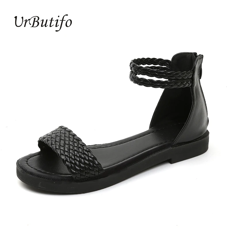 Urbutifo Fashion Rome Ankle Strap Flat Sandals For Women Summer Leather Hollow Ladies Shoes Solid Black Sandals Chaussures Femme
Urbutifo Fashion Rome Ankle Strap Flat Sandals For Women Summer Leather Hollow Ladies Shoes Solid Black Sandals Chaussures Femme