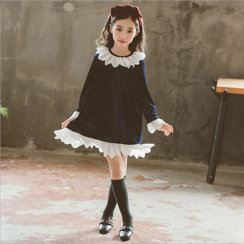 Girls Dress Korean style fashion Kids long sleeve dress velvet clothing girls stitching lace girls kid velvet dress
Girls Dress Korean style fashion Kids long sleeve dress velvet clothing girls stitching lace girls kid velvet dress